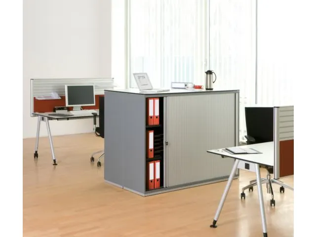 Jaloeziedeurkast 1200x1200x450mm Sokkel Kleur Aluzilver Decor Beuken