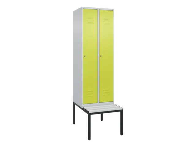 locker met bank,HxBxD 2120x600x815mm,2vak,vak B 300mm,cil.-slot