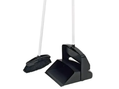 Staand blik met bezem,steekplaat BxD 260x250mm,Werk b 170mm