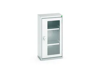 vitrinekast 1000x525x350mm 2xStalen bodem romp RAL7035 front RAL7035 - 1