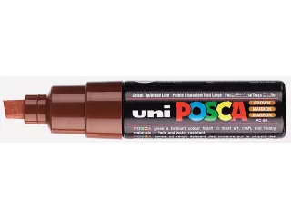 Verfstift Posca PC8K Brede punt 8mm schuin bruin - 2