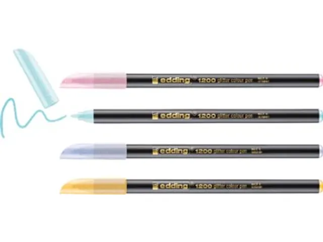 Glitter Viltstift E-1200 Assorti Pastel Set Van 4