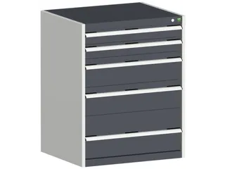 ladekast 1000x800x650mm 5laden zware lasten RAL7035 front RAL7016 - 1