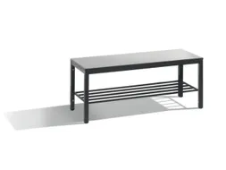 omkleedbank,HxLxD 438x1000x353mm,HPL zilvergrijs,frame staal RAL7021
