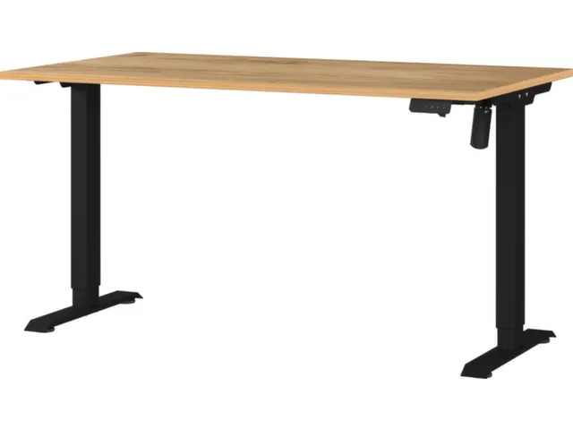 Elektrisch ihv bureau,HxBxD 710-1190x1400x800mm,blad Navarra-eiken