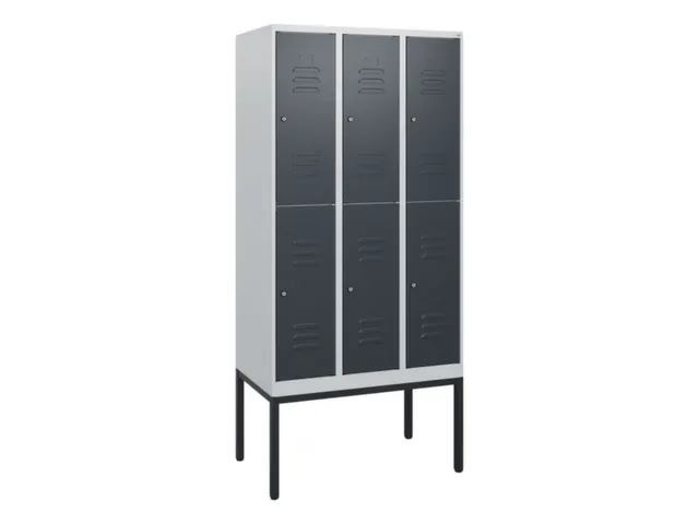 dubbeldekse locker,HxBxD 1950x900x500mm,3x2vak.,vak B 300mm,cil.-slot