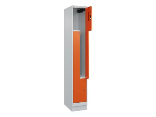 Z-garderobekast,HxBxD 1950x300x500mm,vak B 150/300mm,cil.-slot,sokkel