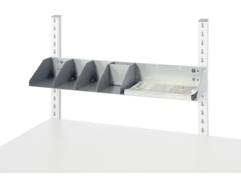 flyerhouder,v. paktafel,HxB 102x797mm,verstelbaar,RAL9006