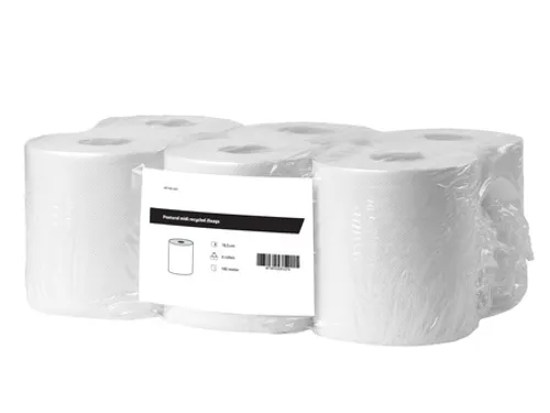 Poetsrol Midi Recycled 2-laags 18,5cm 6x140 meter in folie