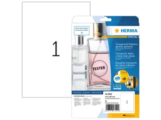 HERMA 8020 Transparant folie-etiket Glanzend A4 210x297mm 25 stuks - 1