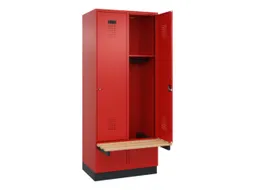locker met bank,HxBxD 1950x800x815mm,2vak,vak B 400mm,cilinderslot