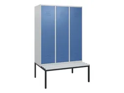 locker met bank,HxBxD 1950x1200x815mm,3vak,vak B 400mm,cil.-slot