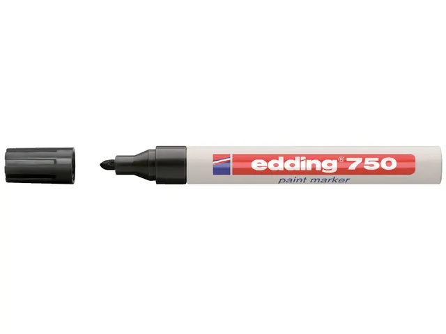 Marqueur peinture edding 750 à base d'huile 2-4mm noir blister 1 piè