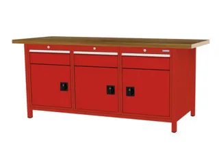 werkbank,HxBxD 860x2000x750mm,onderstel RAL3020,fronten RAL3020 - 3
