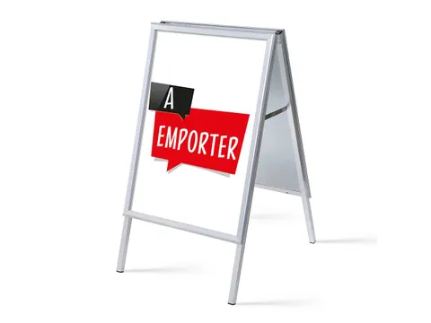 Stoepbord A1 complete set met print "A Emporter" Wit