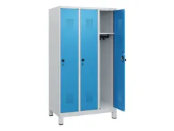 schoollocker,HxBxD 1630x900x500mm,3vak,vak B 300mm,draaigrendel,voeten