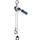 aluminium takel,trekbel. 250kg,hef H 1,5m,1strengen