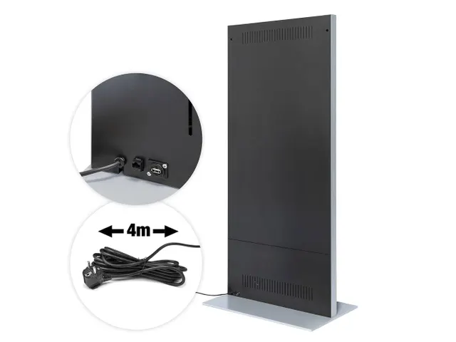 Digitale Display Totem Slim Zwart/Zilver met 65 inch Samsung scherm