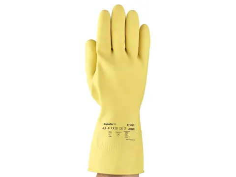 Ansell AlphaTec 87-063 Gevlokte handschoen Geel maat 9