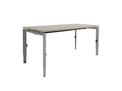 Bureau Linesto N3 hoogte instelbaar 140x80cm Lichtgrijs, poot Alu