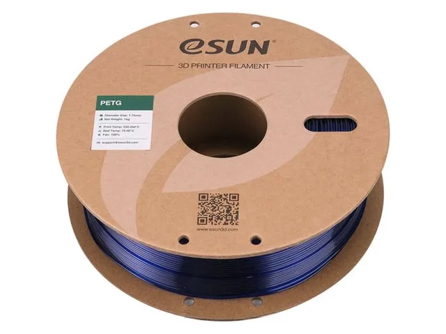 eSUN 3D printer Filament PETG 1,75mm Blauw transparant 1kg