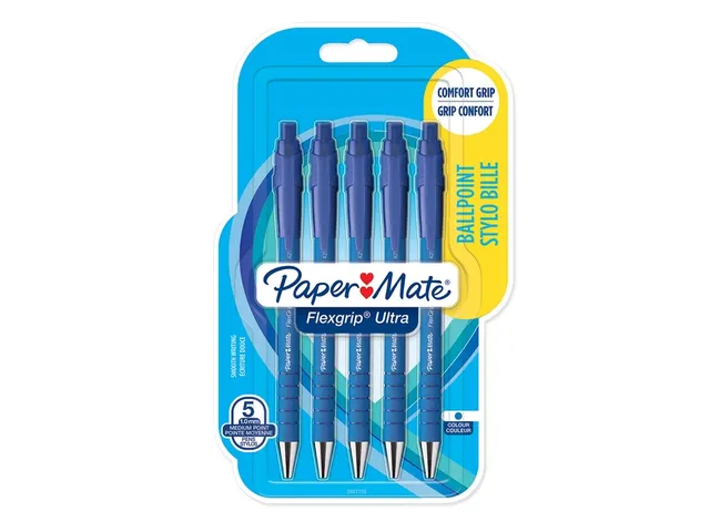 Balpen Paper Mate Flexgrip Ultra medium blauw blister à 5 stuks