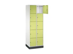 lockerkast,HxBxD 1950x620x500mm,2x5vakken,cil.-slot,sokkel