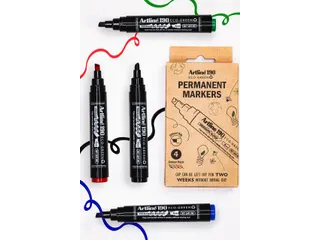 Permanent marker Artline 190 Eco schuin Dry Safe 2-5mm assorti 4 stuks - 4