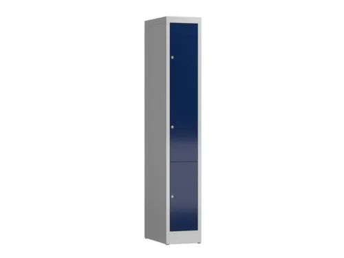 Lockerkast 1800x310x500mm 1x3 vakken cilinderslot, sokkel, RAL5010