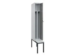 locker met bank,voor scheiding van kleding,HxBxD 2120x300x815mm,1vak