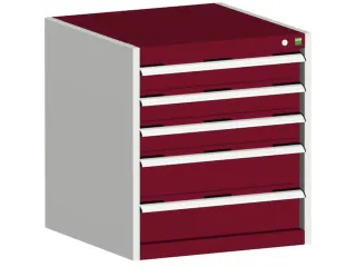 ladekast HxBxD 700x650x525mm 5laden romp RAL7035 front RAL3004 - 1