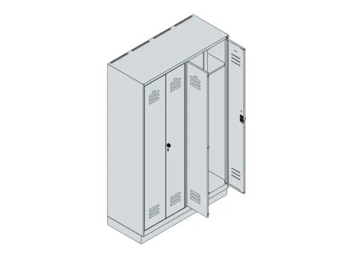 locker voor scheiding van kleding,HxBxD 1950x1200x500mm,4vak