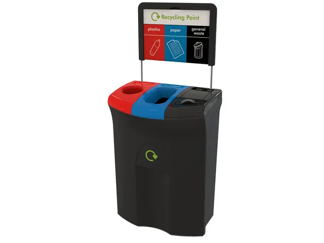 Recycling Unit Meridian 110 Liter Triple Hole/open/lift Zwart