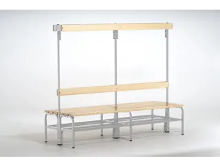 dubbele zitbank,HxLxD 1670x1500x725mm,houten lijst,RAL9006 - 2