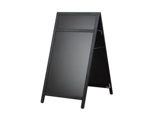 Europel Krijtstoepbord met Topbord 660 x 1280 mm DELUX Zwart