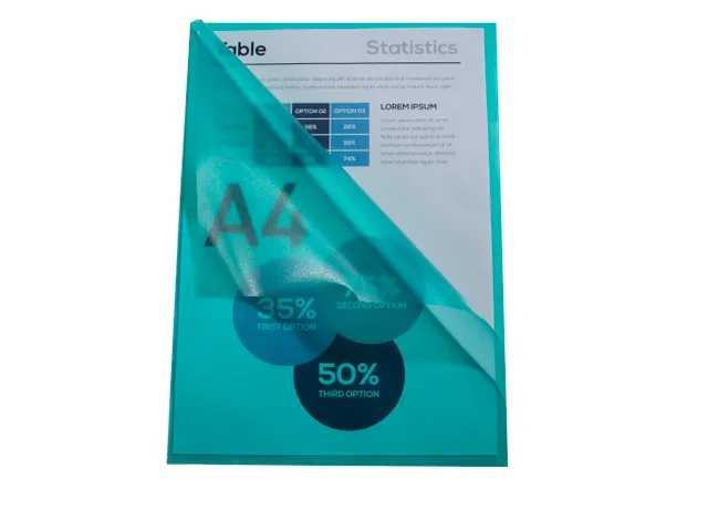 Sachet 100 pochettes polypropylène grainé 12/100e - A4 - Vert