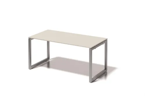 bureau,HxBxD 740x1600x800mm,blad grijswit,sledeframe zilverkleurig