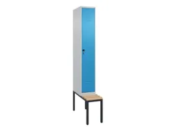 locker met bank,HxBxD 2120x300x815mm,1vak,vak B 300mm,draaigrendel