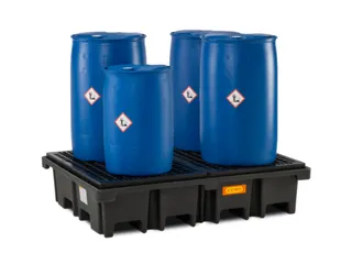 PE-opvangbak,v. 4x200l vat,opvangvol. 425l,HxBxD 390x1670x1270mm - 4