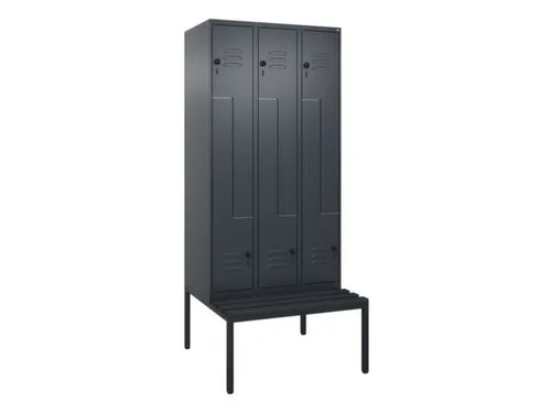 Z-garderobekast,HxBxD 2120x900x815mm,6vak,vak B 300mm,draaigrendel