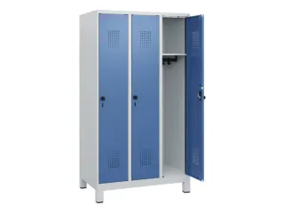 schoollocker,HxBxD 1630x900x500mm,3vak,vak B 300mm,draaigrendel,voeten - 1