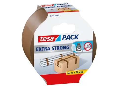 Verpakkingstape Tesapack Extra Strong 50mmx66m bruin