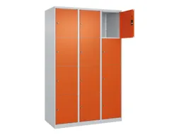 lockerkast,HxBxD 1850x1200x500mm,3x4vakken,vak B 400mm,cil.-slot