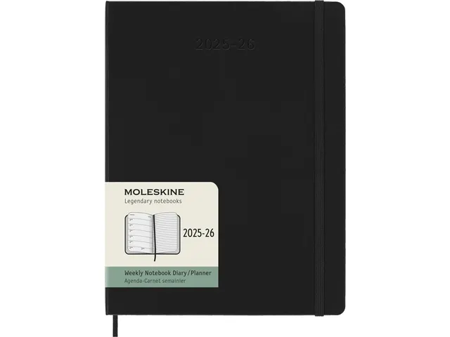 Agenda 2025/2026 Moleskine 18M Planner Weekly 7dag/1pagina XL zwart