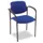Bezoekersstoel Kunststof Blauw Frame Zwart Armleuningen, Pak 4 Stuks