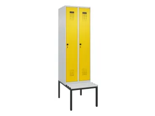 locker met bank,voor scheiding van kleding,HxBxD 2120x600x815mm,2vak - 2
