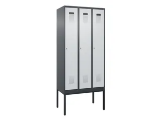 locker,HxBxD 2120x900x500mm,3vak,vak B 300mm,cil.-slot,voetonderstel - 2