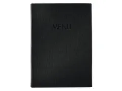 Menukaart map Sigel A4 zwart voor 8 blad