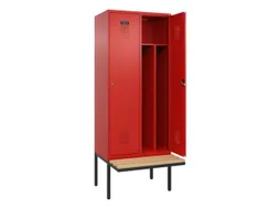 locker met bank,voor scheiding van kleding,HxBxD 2120x800x815mm,2vak