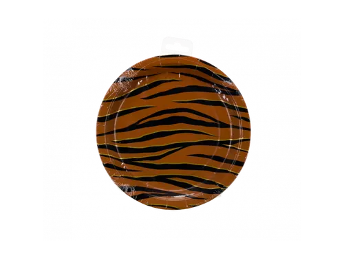 Wegwerp borden Papier Plates Tiger Safari 22,6cm 8 stuks
